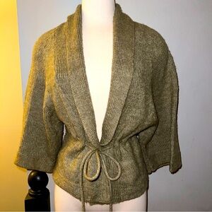 Daytrip Oatmeal Knit Kimono-Style Belted Cardigan - Size S